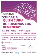 Charla CUIDAR A QUIEN CUIDA DE PERSONAS CON DEMENCIA